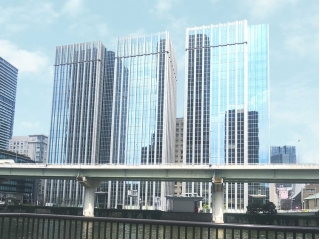 地下鉄やJRなどからもアクセスも良好なビジネス街に位置する。