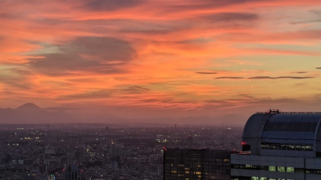 オフィスからの夕焼け♪