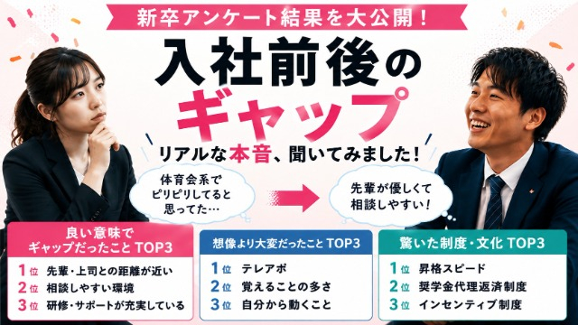 【新卒アンケート】入社前後のギャップを聞いてみました🎤