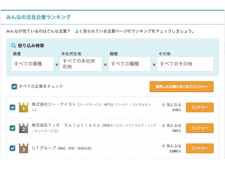 キャリタス就活2019：みんなの注目企業　総合1位獲得！