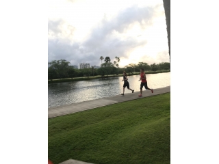 社員旅行でランニング