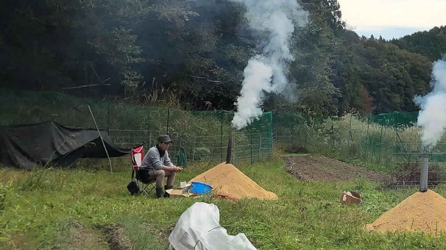 山火事？！初めての燻炭づくり