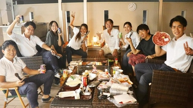 【4年目同期会】会社のテラスでBBQ