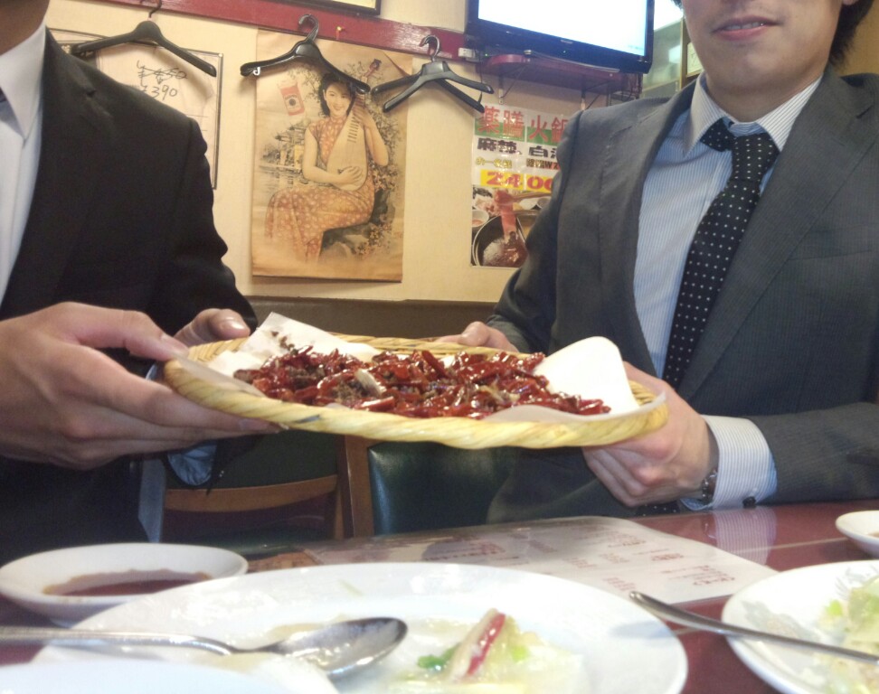 説明会に参加してくれた学生との食事会